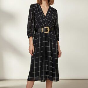 Vintage Charlee Allison Dress Size 11/12 Windowpane Sheer Cocktail 80s Glam